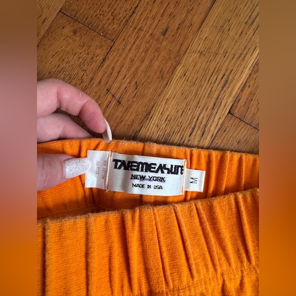 80s Vintage Bright Orange Stirrup Pants Sz M - Picture 3 of 8